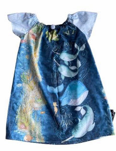 Narwhal & Whale Peasant Dress - pre order only