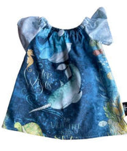 Load image into Gallery viewer, Narwhal &amp; Whale Peasant Dress - pre order only
